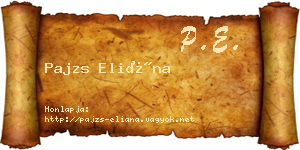 Pajzs Eliána névjegykártya